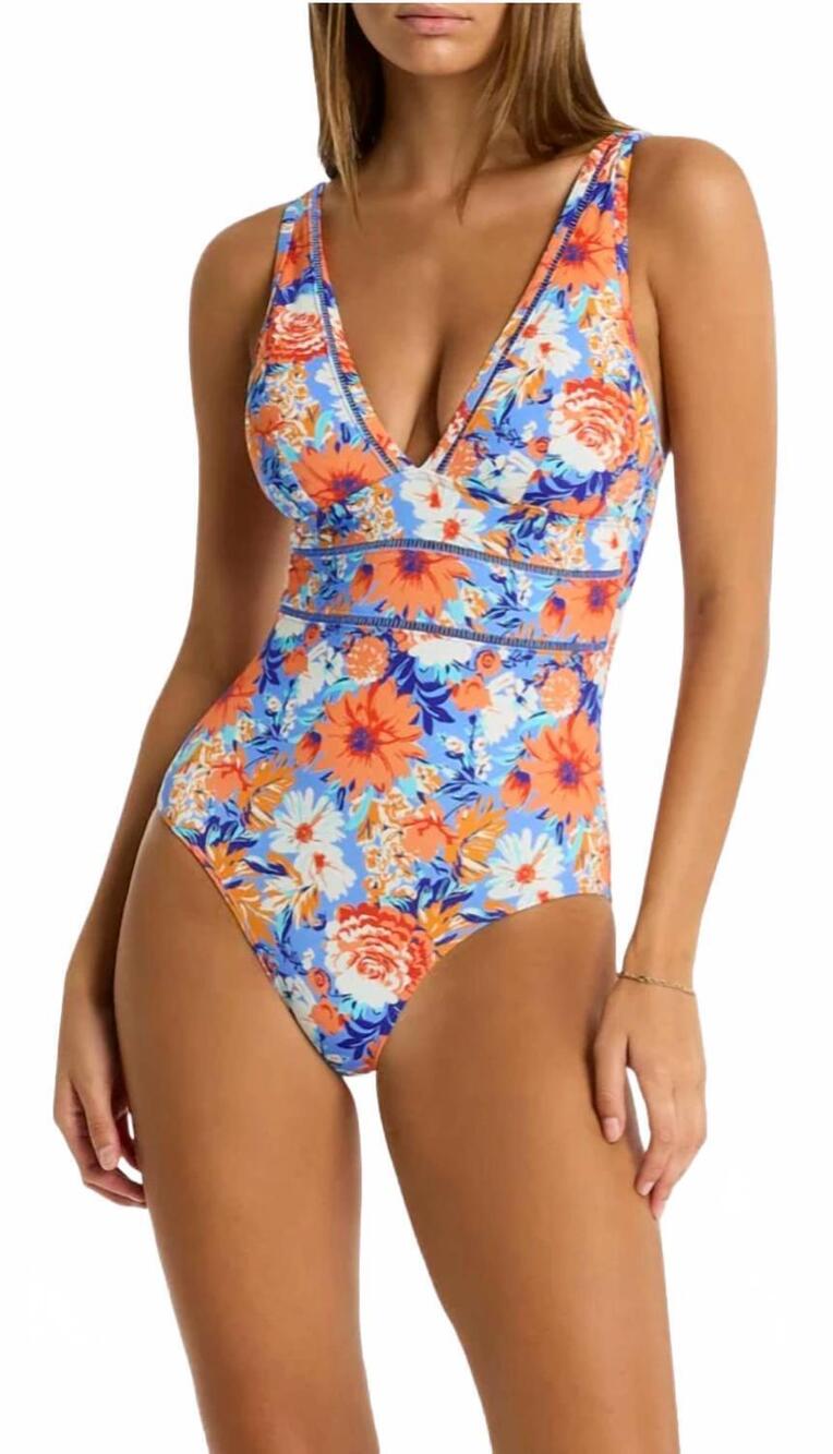 NEW SEA LEVEL AUSTRALIA rio spliced one piece swimsuit in iris